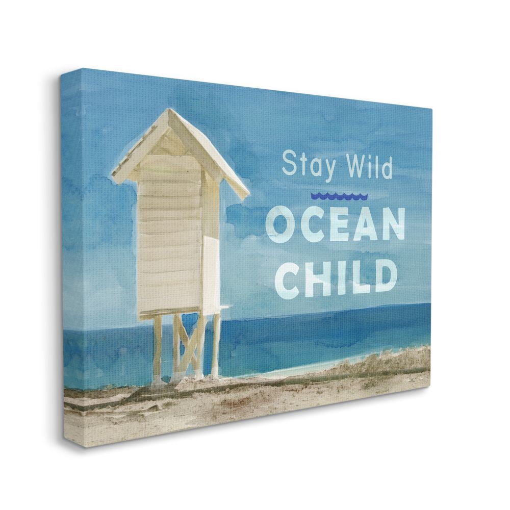 Stupell Industries Stay Wild Ocean Child Text with Beach Stand Designed by Stellar Design Studio