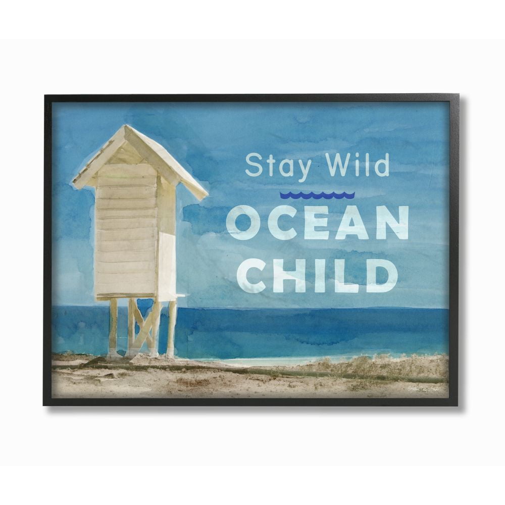 Stupell Industries Stay Wild Ocean Child Text with Beach Stand Designed by Stellar Design Studio