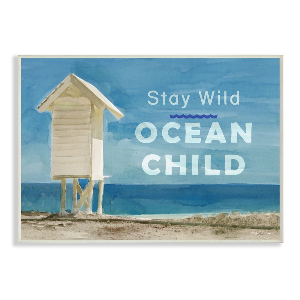 Stupell Industries Stay Wild Ocean Child Text with Beach Stand Designed by Stellar Design Studio