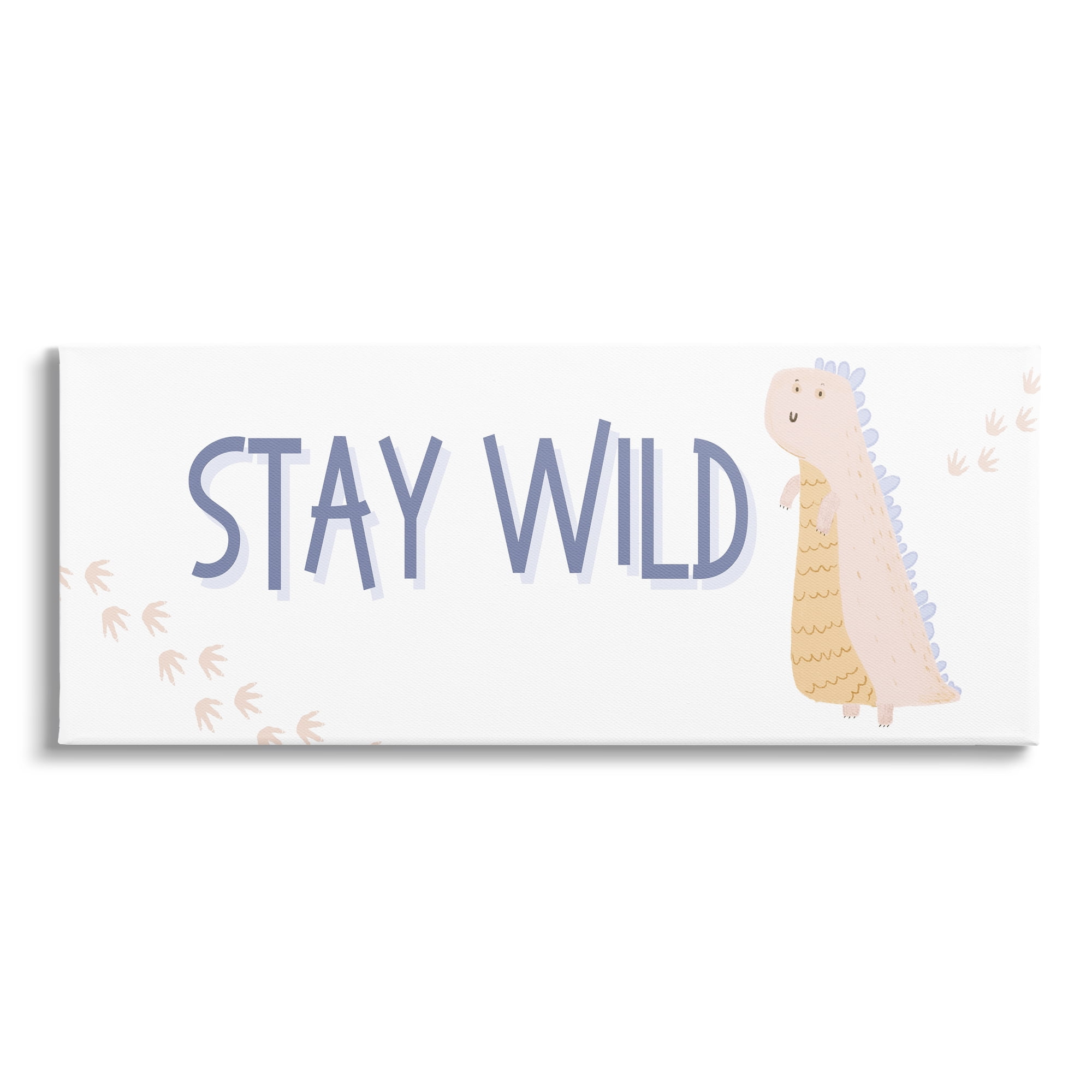 Stupell Industries Stay Wild Soft Dinosaur Animals & Insects Painting Gallery Wrapped Canvas Art Print Wall Art, 24 x 10