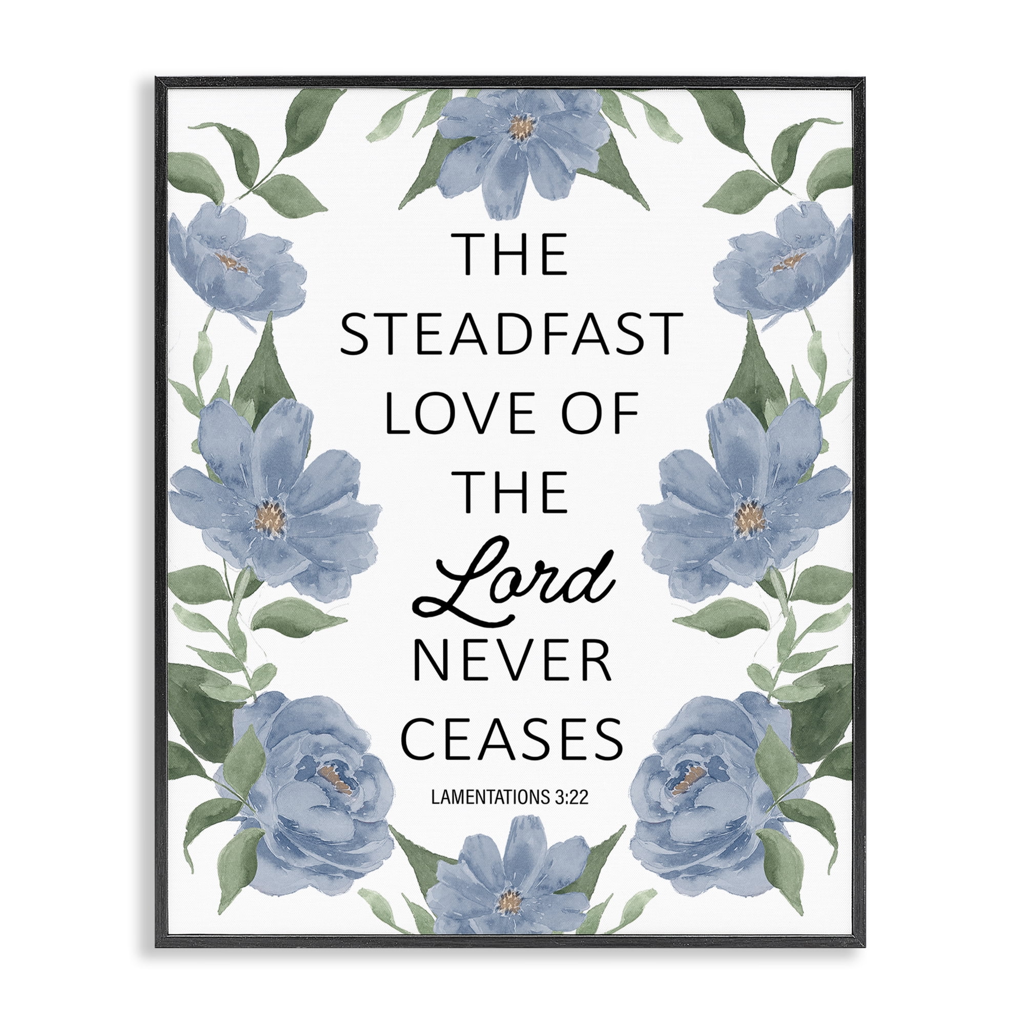 Stupell Industries Steadfast Love Of The Lord Black Framed Giclee Art, design by Lucille Price