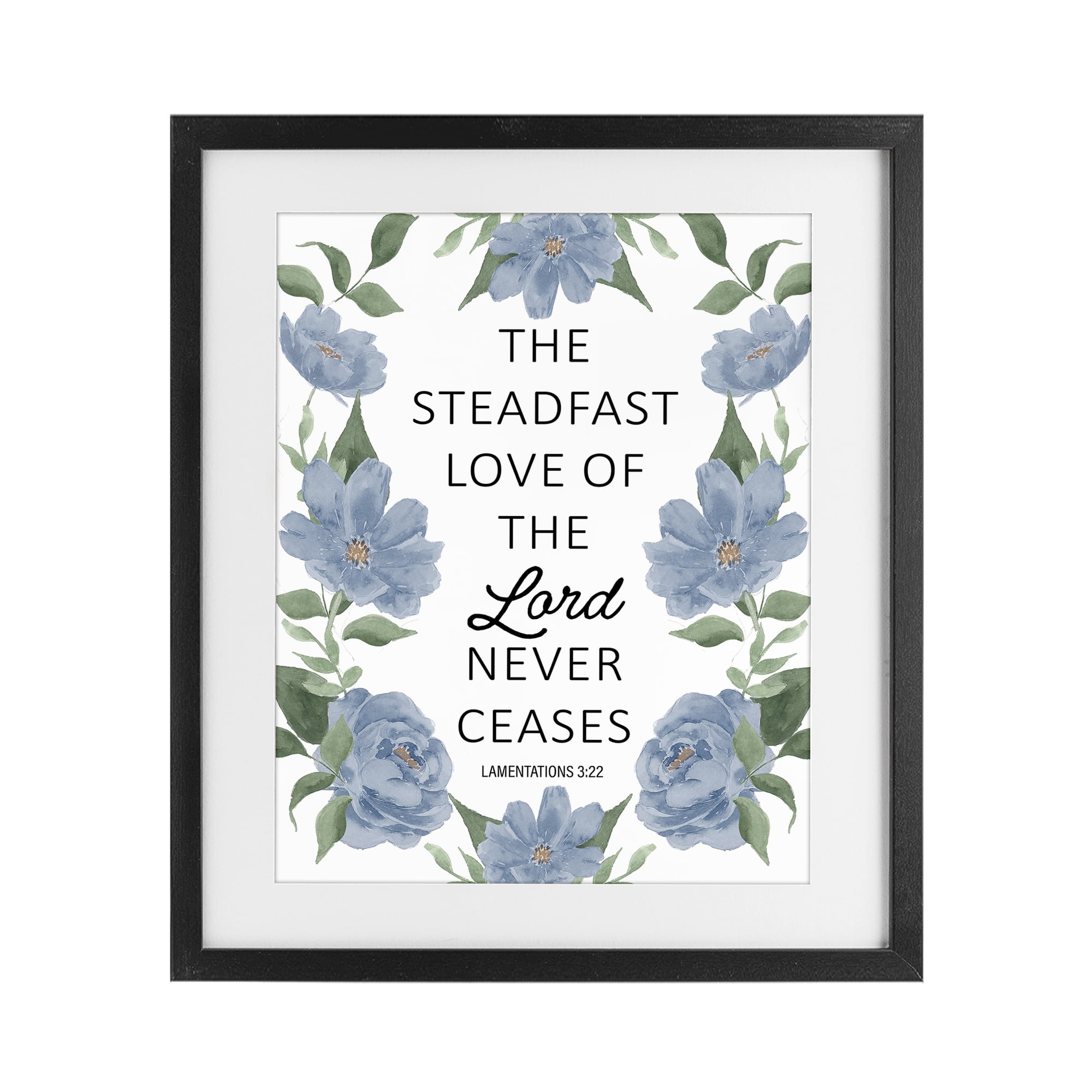 Stupell Industries Steadfast Love Of The Lord Black Framed Print Under Glass, design by Lucille Price