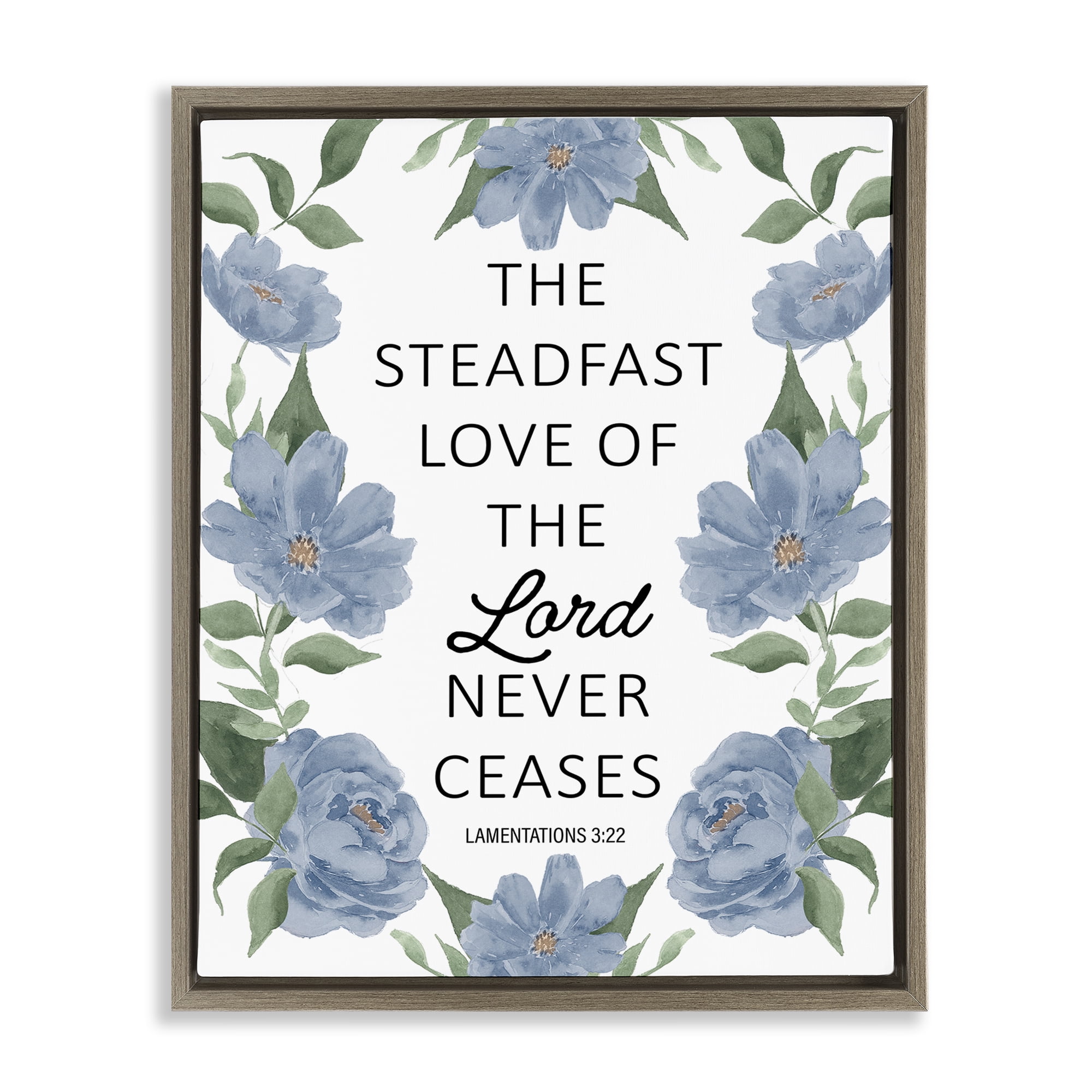 Stupell Industries Steadfast Love Of The Lord Brown Framed Floater Canvas Wall Art, design by Lucille Price