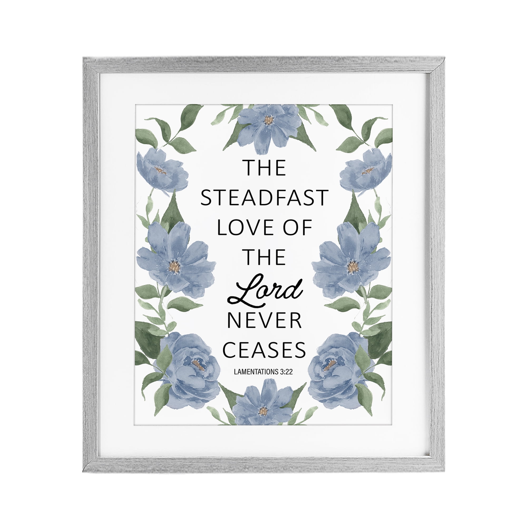 Stupell Industries Steadfast Love Of The Lord Gray Framed Print Under Glass, design by Lucille Price