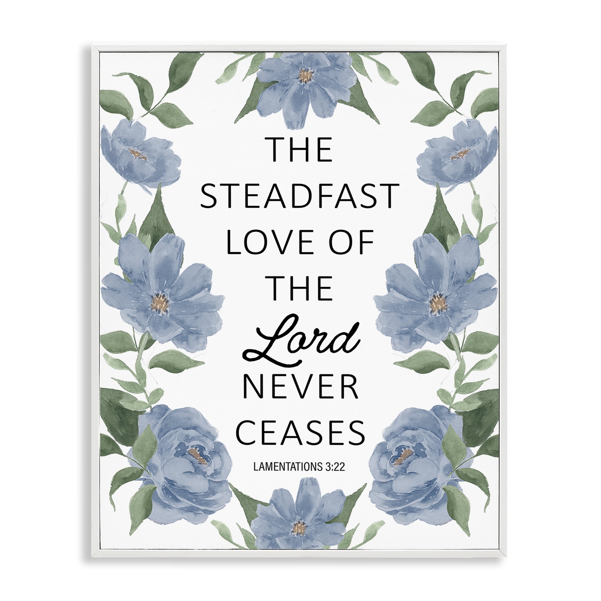 Stupell Industries Steadfast Love Of The Lord White Framed Giclee Art, design by Lucille Price