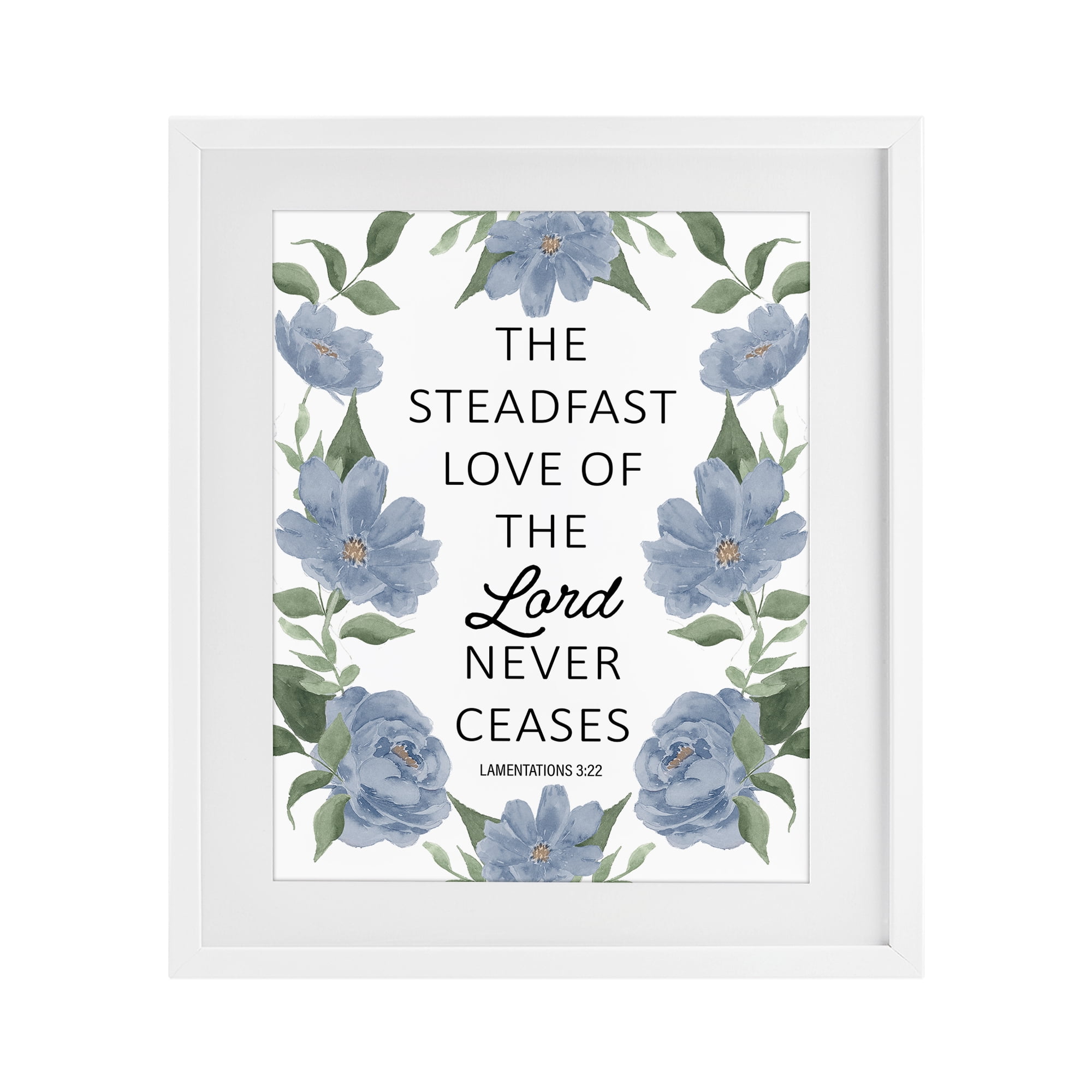 Stupell Industries Steadfast Love Of The Lord White Framed Print Under Glass, design by Lucille Price