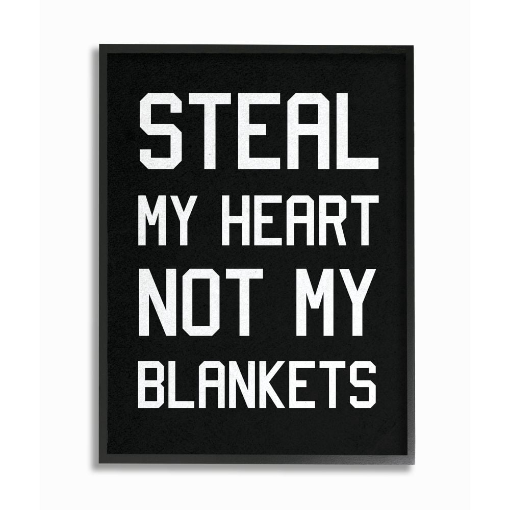 Stupell Industries Steal Hearts Not Blankets Motivational Romance Phrase Framed Wall Art Design by Daphne Polselli