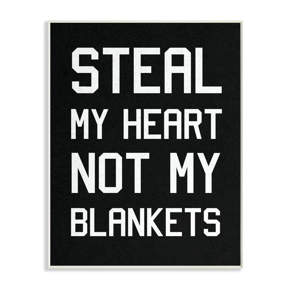 Stupell Industries Steal Hearts Not Blankets Motivational Romance Phrase Wall Plaque Design by Daphne Polselli