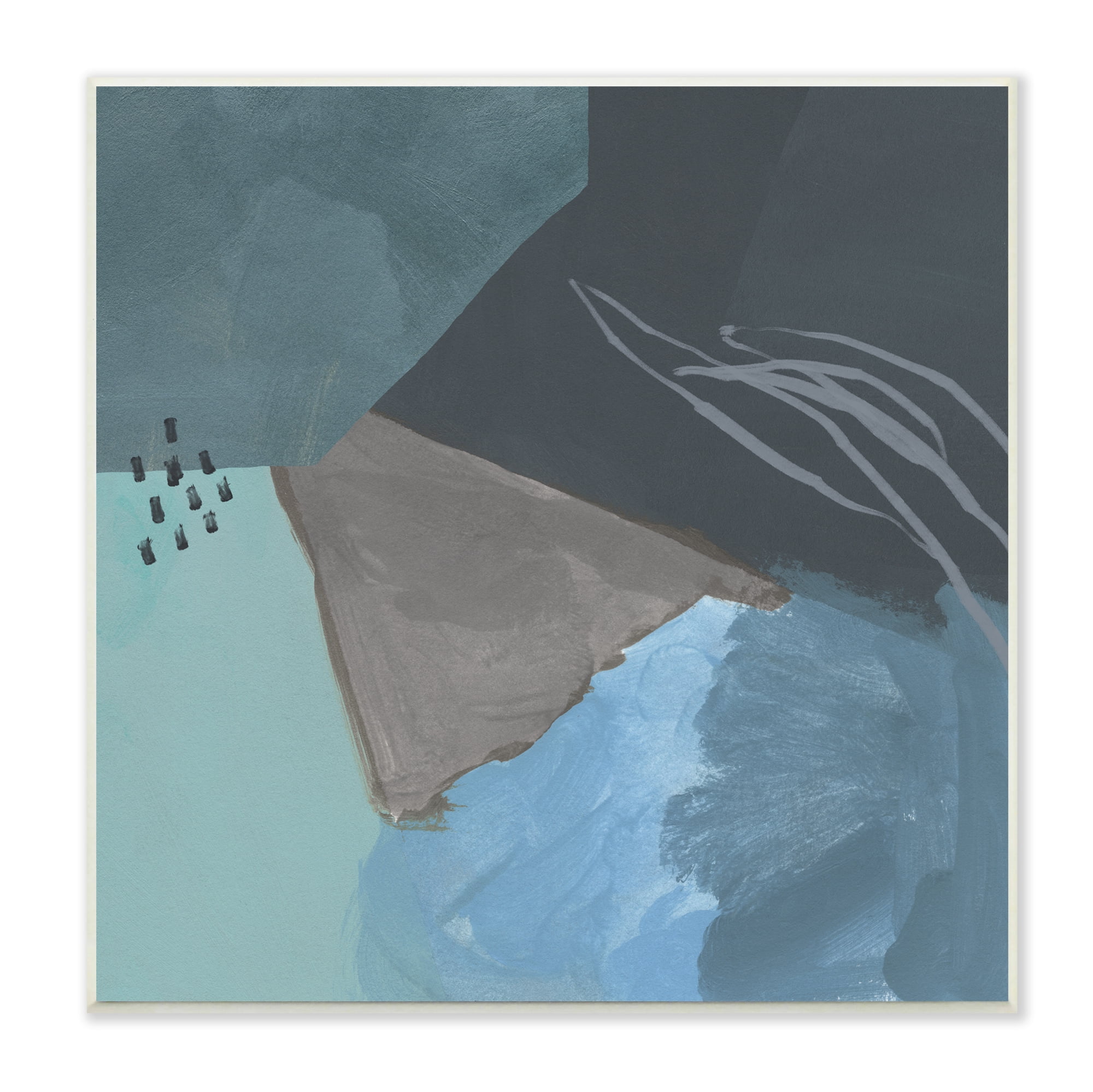 Stupell Industries Steely Abstract Industrial Shapes Blue Green Grey, 12 x 12, Designed by Jacob Green