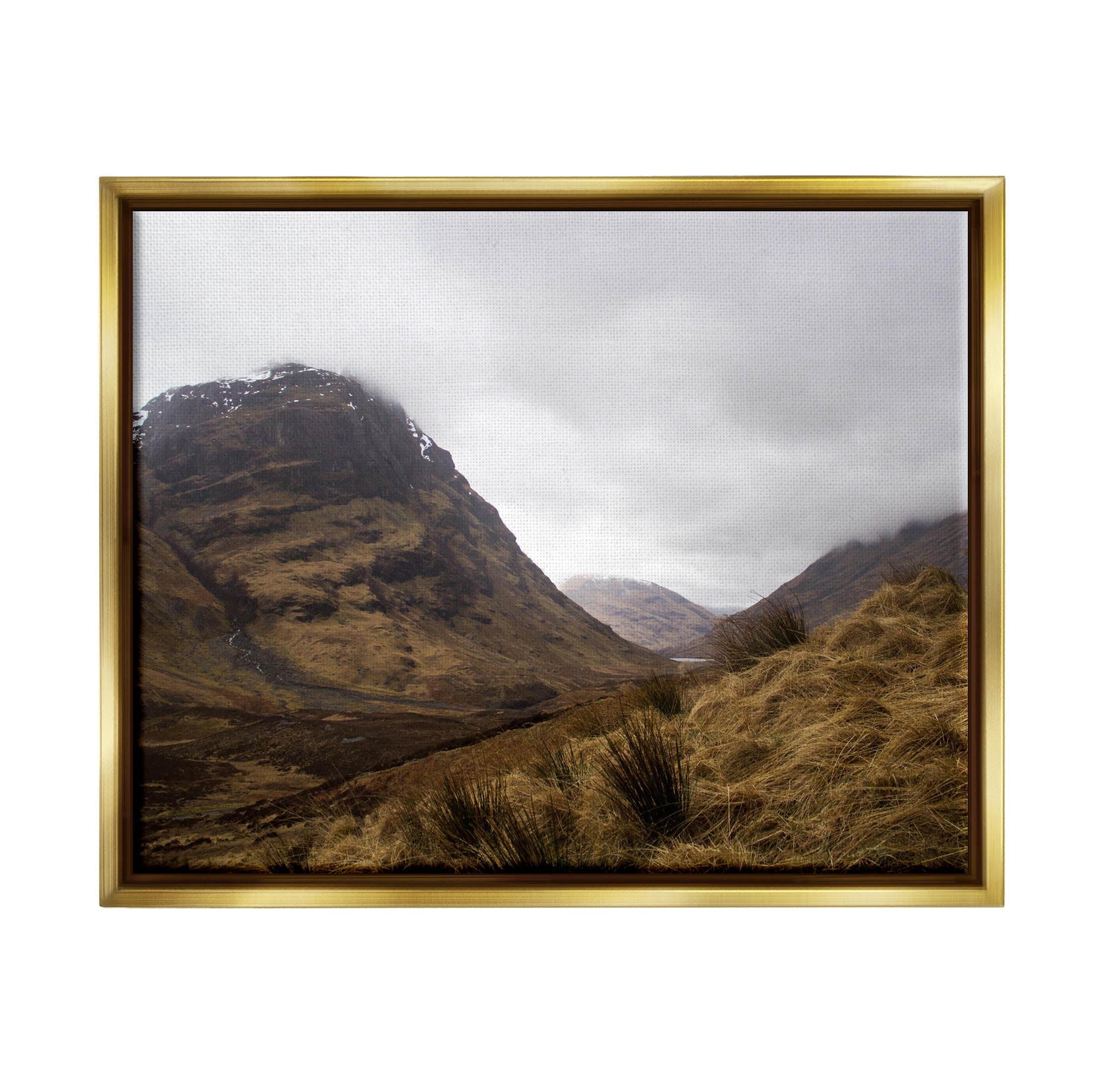 Stupell Industries Steep Cliffs Landscape Photograph Metallic Gold Floating Framed Canvas Print Wall Art, Design by Daphne Polselli