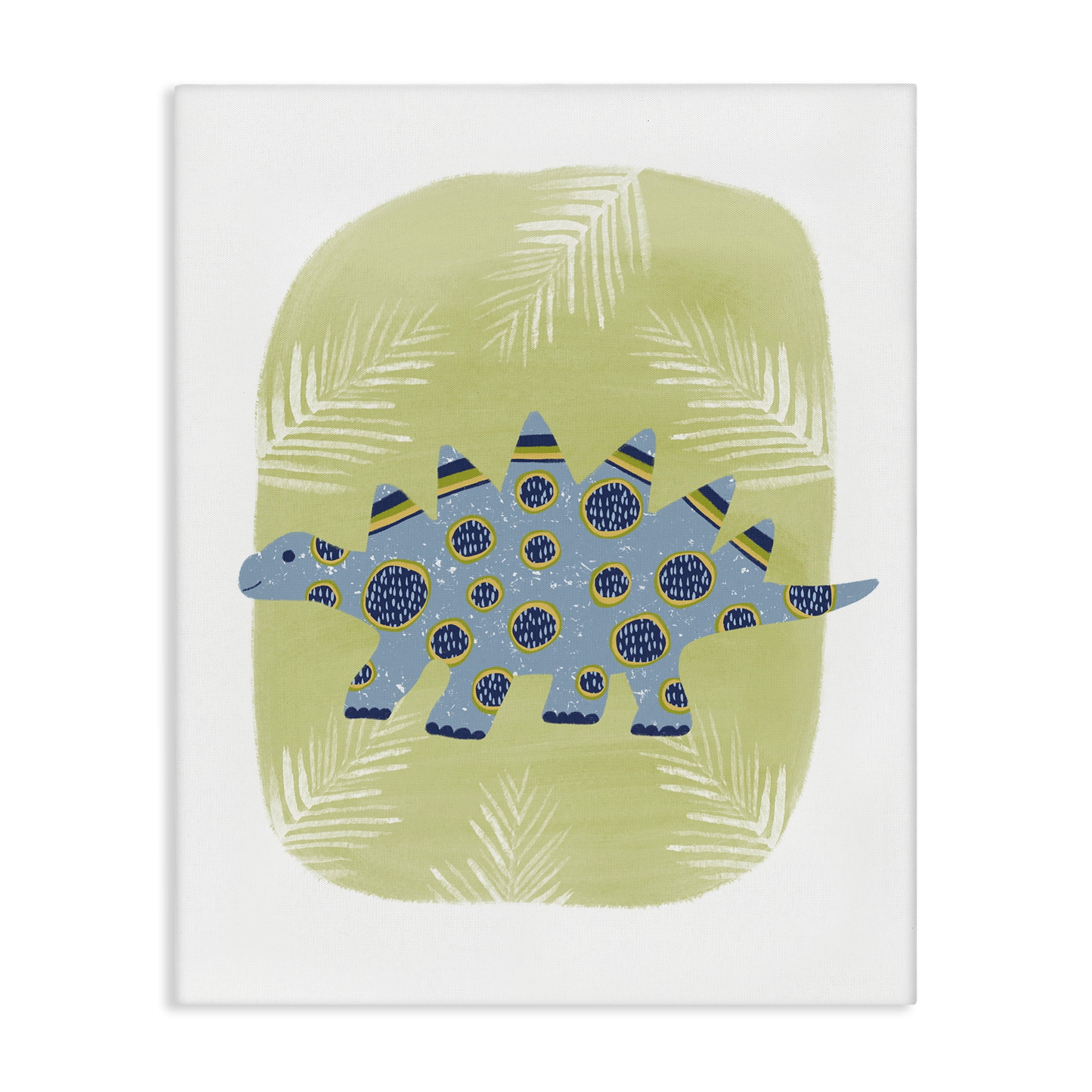 Stupell Industries Stegosaurus with Leaves Animals & Insects Painting Gallery Wrapped Canvas Art Print Wall Art, 16 x 20