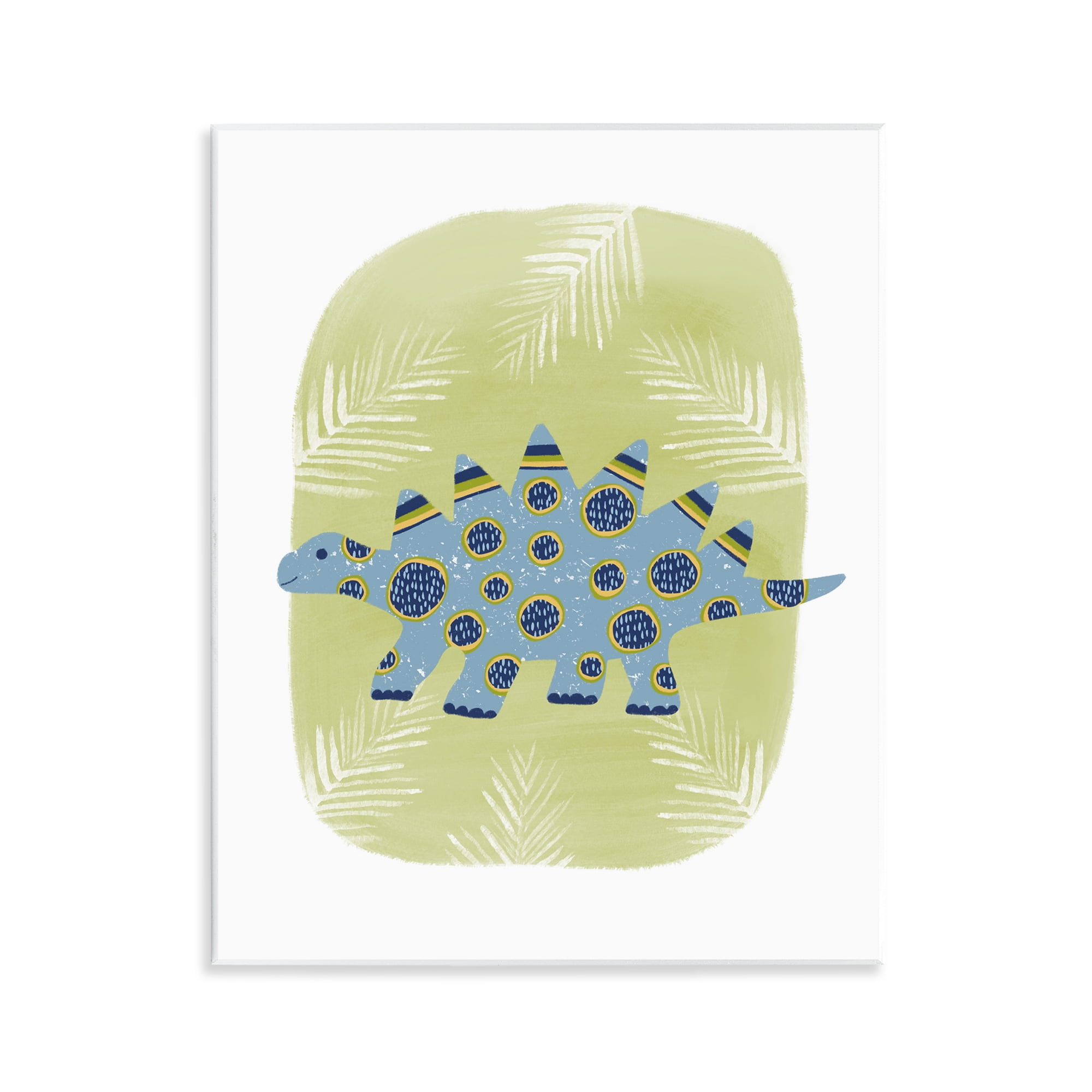 Stupell Industries Stegosaurus with Leaves Animals & Insects Painting Unframed Art Print Wall Art, 11 x 14