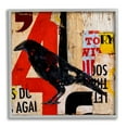 thumbnail image 1 of Stupell Industries Stenciled Street Style Black Bird Layered Abstract Words Painting Gray Framed Art Print Wall Art, Design by Erin Ashley, 1 of 7