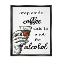 Stupell Industries Step Aside Coffee Funny Food & Beverage Painting Black Floater Framed Canvas Art Print Wall Art, 17 x 21
