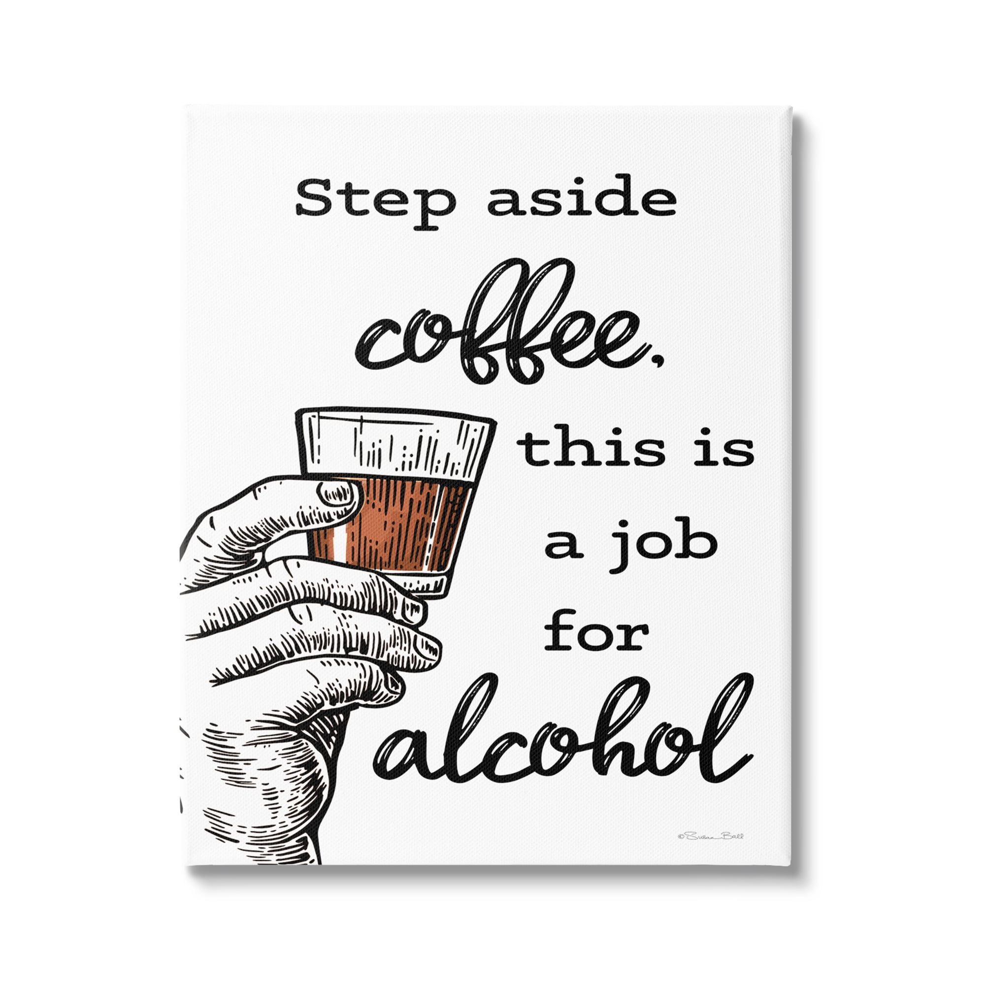 Stupell Industries Step Aside Coffee Funny Food & Beverage Painting Gallery Wrapped Canvas Art Print Wall Art, 16 x 20