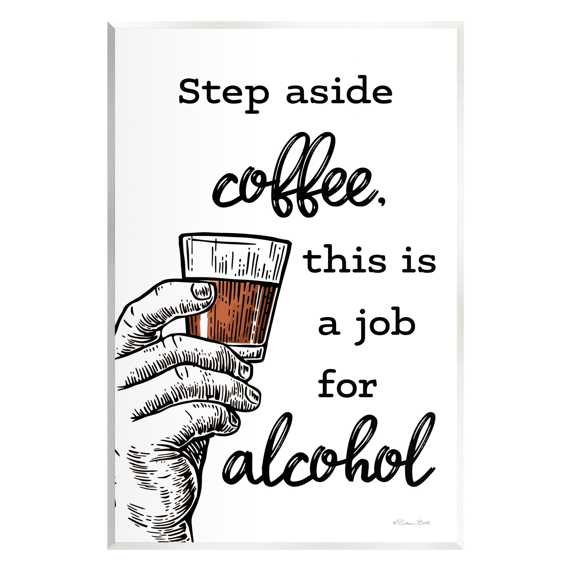 Stupell Industries Step Aside Coffee Funny Food & Beverage Painting Unframed Art Print Wall Art, 13 x 19