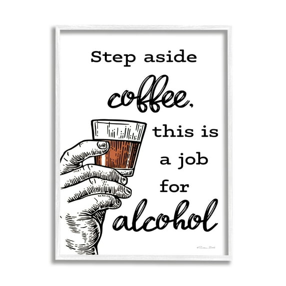 Stupell Industries Step Aside Coffee Funny Food & Beverage Painting White Framed Art Print Wall Art, 11 x 14
