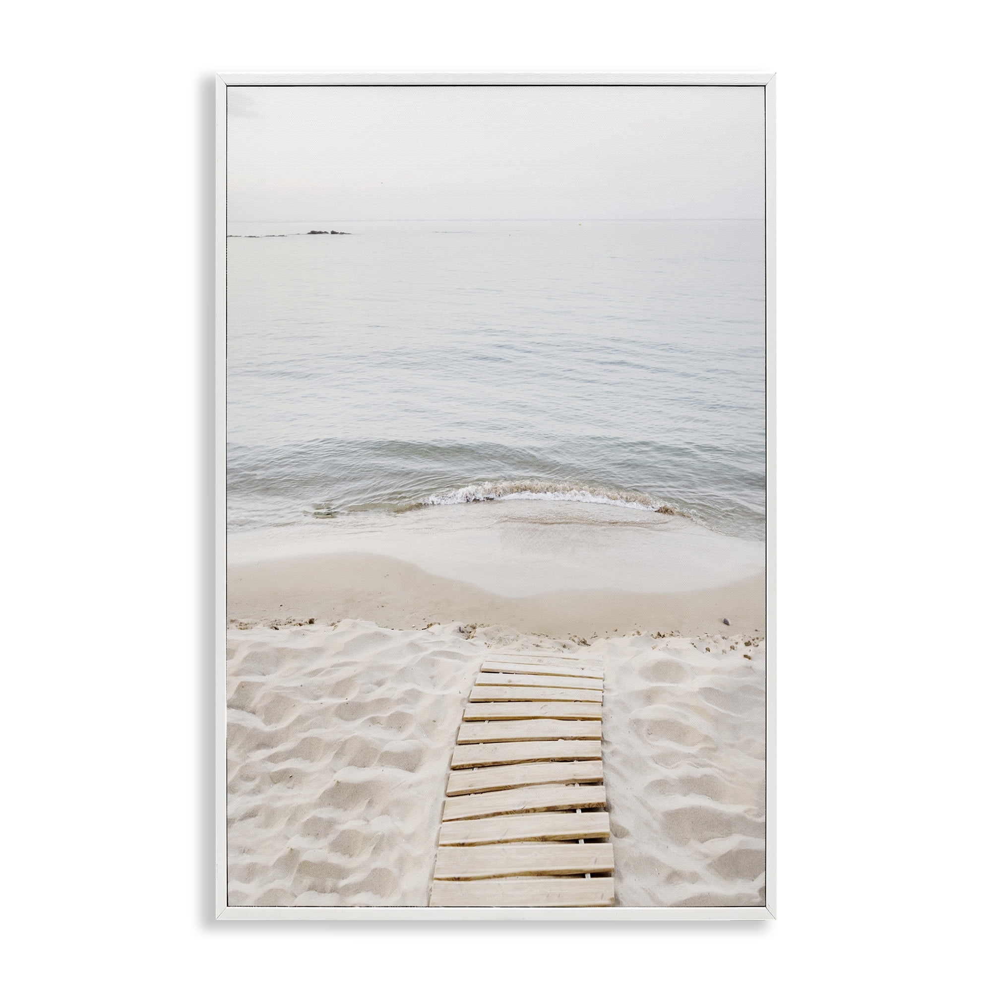 Stupell Industries Steps Toward Beach Shore Nautical & Beach Photography White Framed Art Print Wall Art, 20 x 30