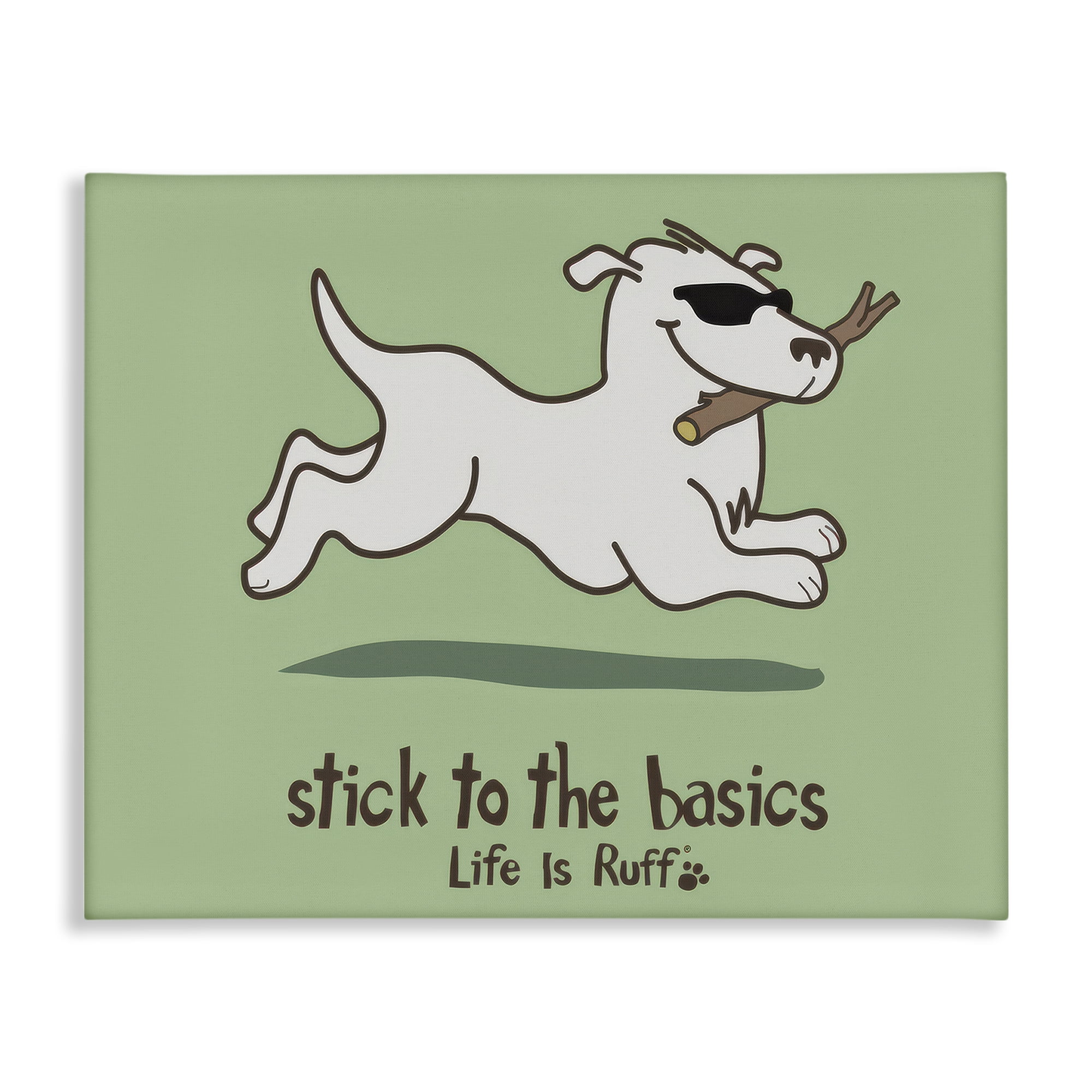 Stupell Industries Stick To Basics Dog Animals Painting Wrapped Canvas Art Print Wall Art, 20 x 16
