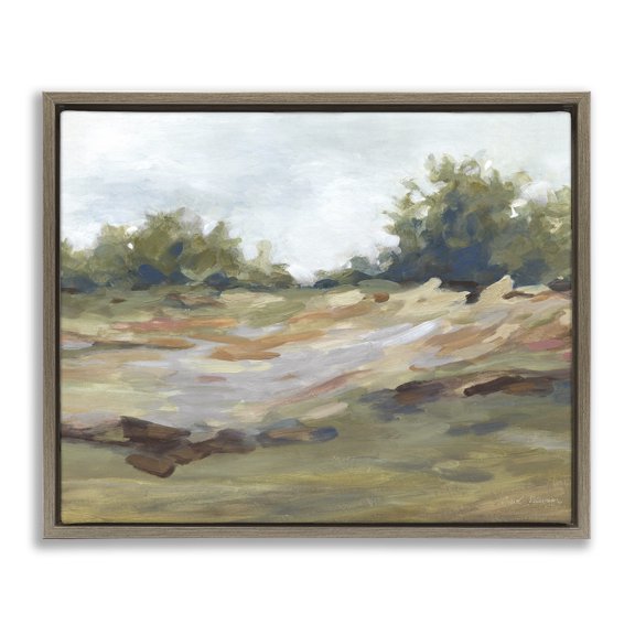 Stupell Industries Still Autumn Brushed Landscape Brown Framed Floater Canvas Wall Art design by Carol Robinson, 25 x 31