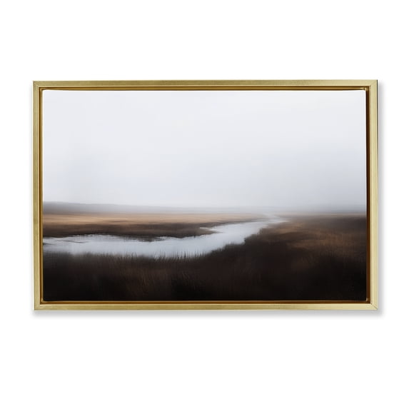Stupell Industries Still Lake Illusion Gold Framed Floater Canvas Wall Art design by Novae, 17 x 25