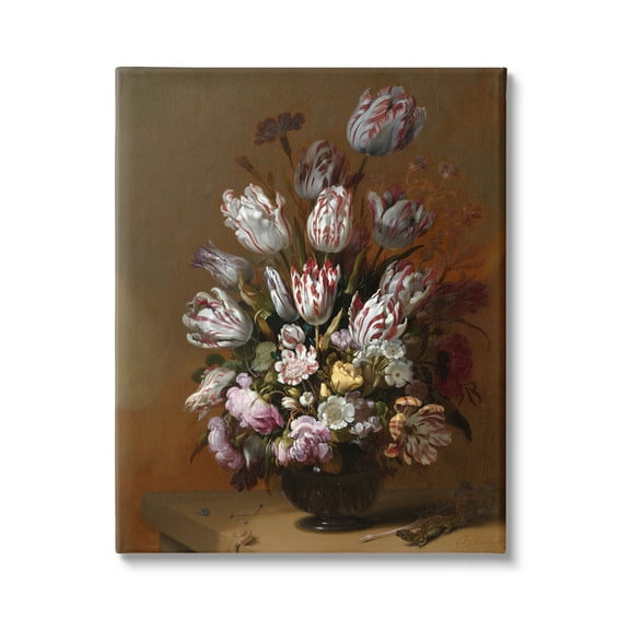 Stupell Industries Still Life with Flowers Traditional Hans Bollongier Paintings Painting Gallery Wrapped Canvas Print Wall Art, Design by one1000paintings