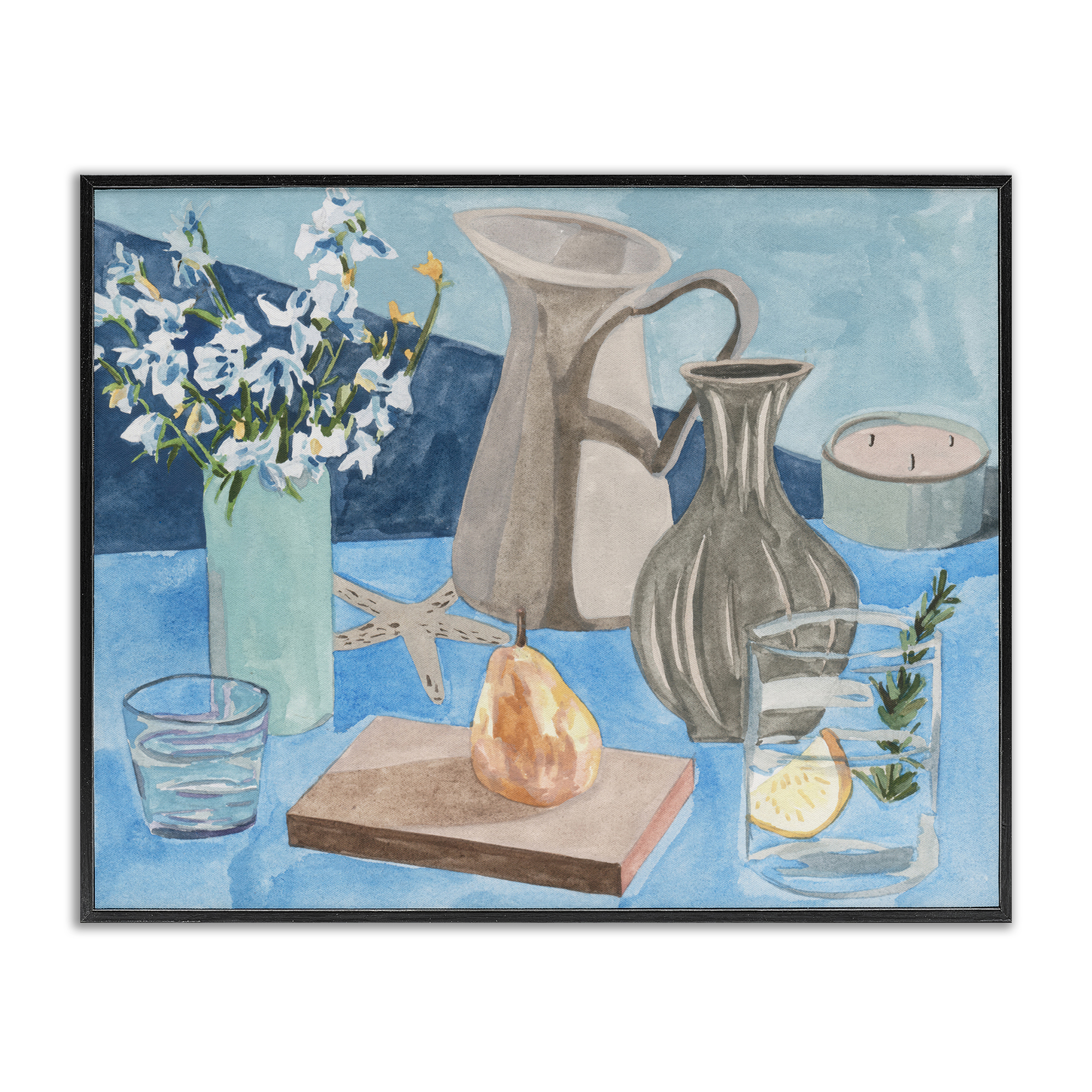 Stupell Industries Still Life with Vases Plants & Flowers Painting Black Framed Art Print Wall Art, 14 x 11