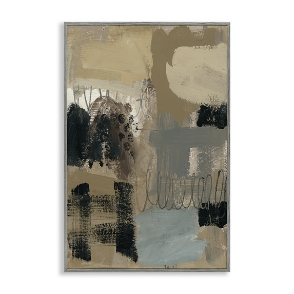 Stupell Industries Still Making Time Abstraction Gray Framed Giclee Art design by Brent Baker, 24 x 16