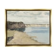 thumbnail image 1 of Stupell Industries Still Morning Oceanside Cliffs and a Sailboat Painting Metallic Gold Framed Floating Canvas Wall Art, 24x30, by Christy McKee, 1 of 9