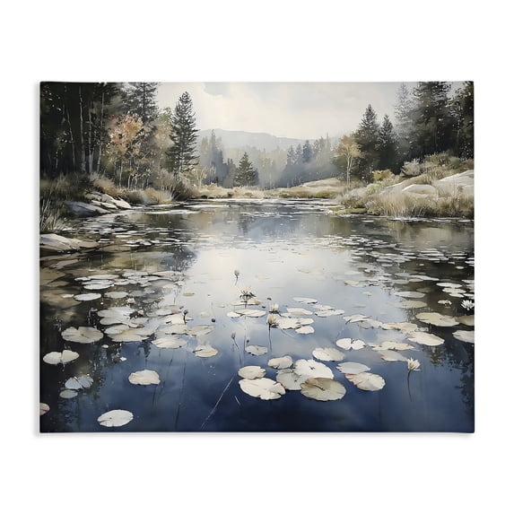 Stupell Industries Coastal Still Pond with Morning Reflections Canvas Art, 30 x 24, by Franklyn Gregory