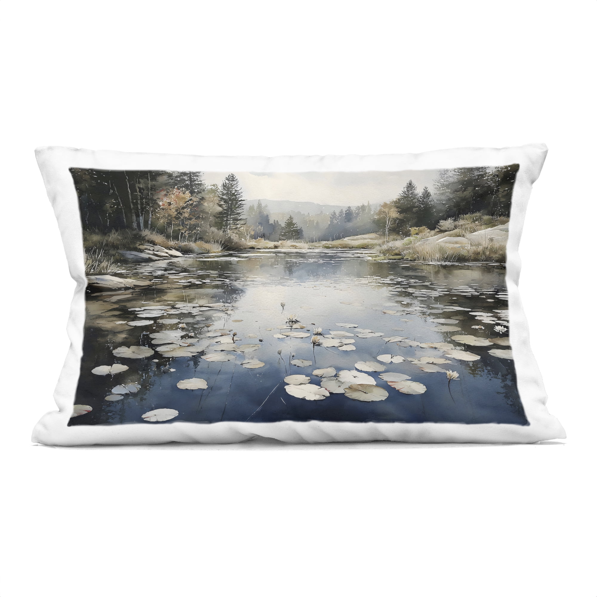 Stupell Industries Still Pond with Morning Reflections Decorative Printed Throw Pillow, design by Franklyn Gregory, 14 x 7 x 20