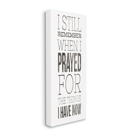 Stupell Industries Still Remember When I Prayed for Now Inspirational Farmhouse, 20 x 48,Design by Marla Rae