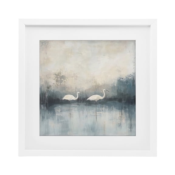 Stupell Industries Still Waters Soft Wings White Framed Print Under Glass design by Mona Grace, 13 x 13