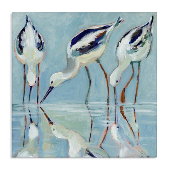 Stupell Industries Stilt Birds Water Reflections Canvas Wall Art design by Susan Winget, 17 x 17