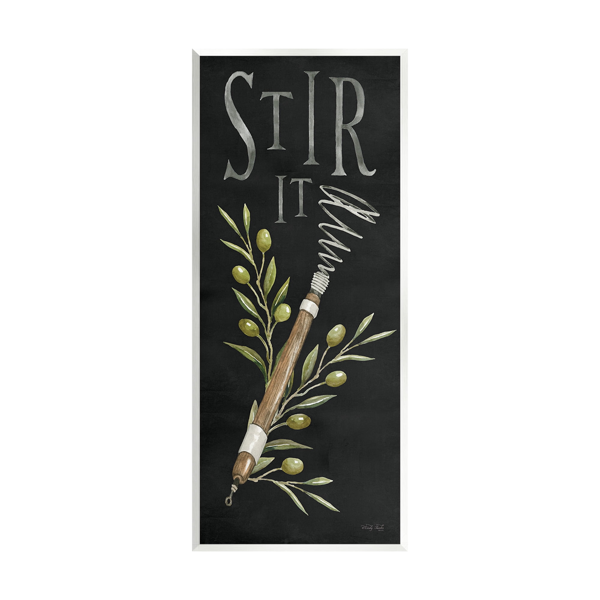 Stupell Industries Stir It Vintage Kitchen Food & Beverage Painting Unframed Art Print Wall Art, 7 x 17