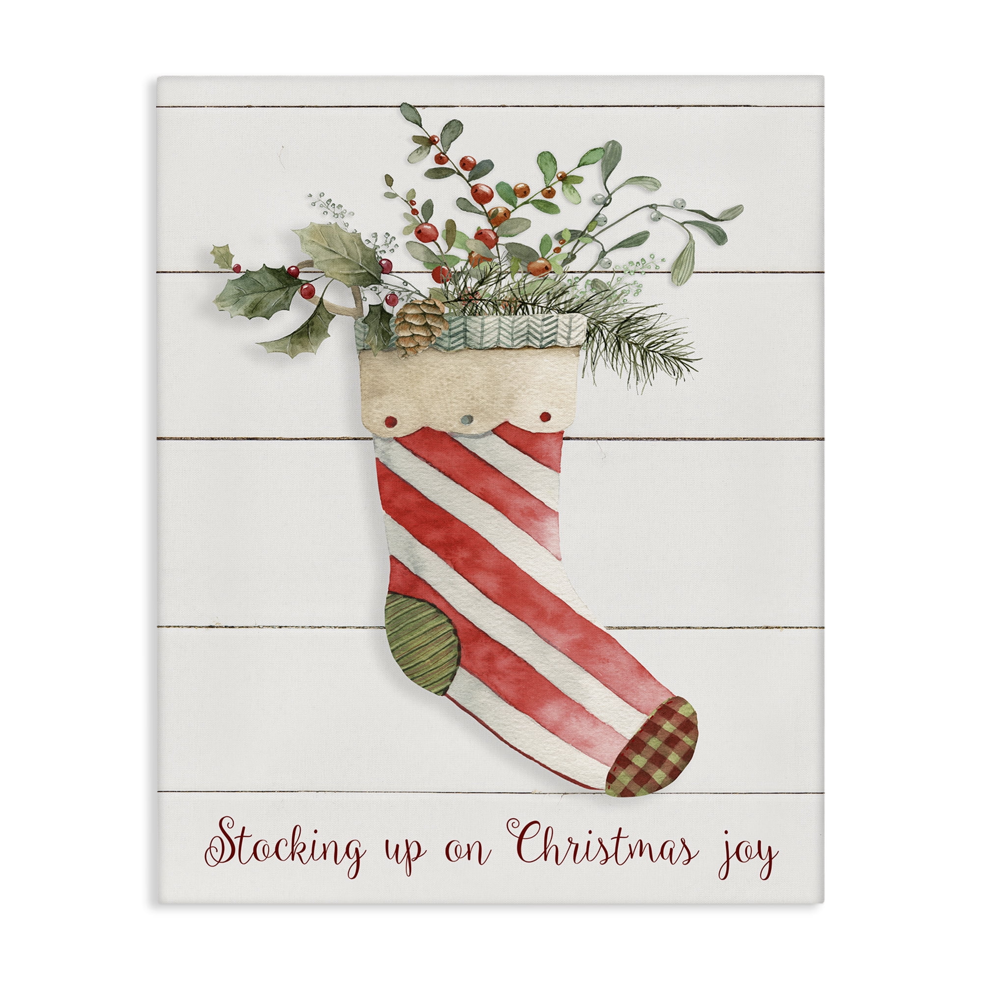 Stupell Industries Stocking Up On Christmas Holiday Painting Gallery Wrapped Canvas Art Prints Wall Art, 30 x 40