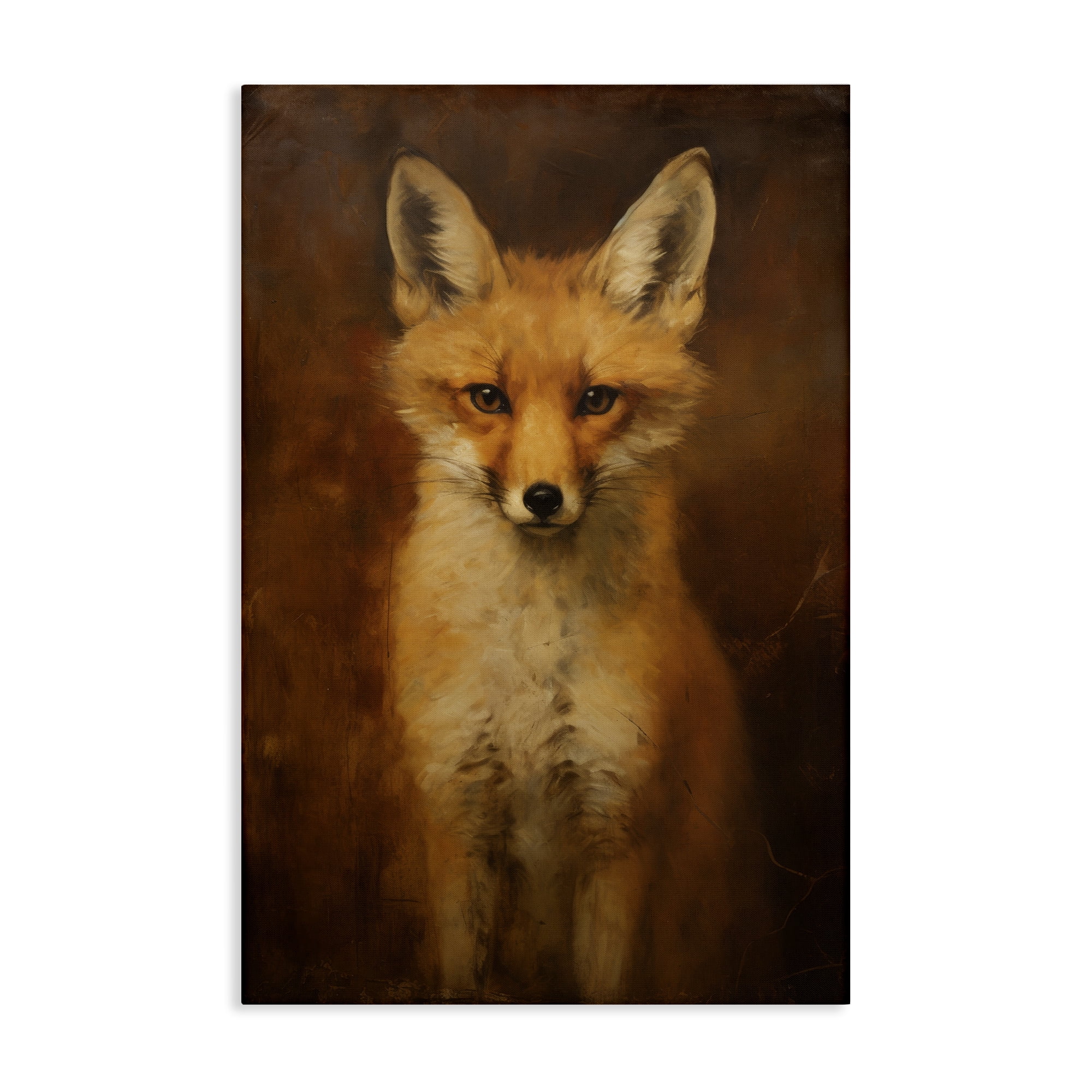 Stupell Industries Stoic Baby Fox Animals & Insects Painting Gallery Wrapped Canvas Art Print Wall Art, 24 x 36