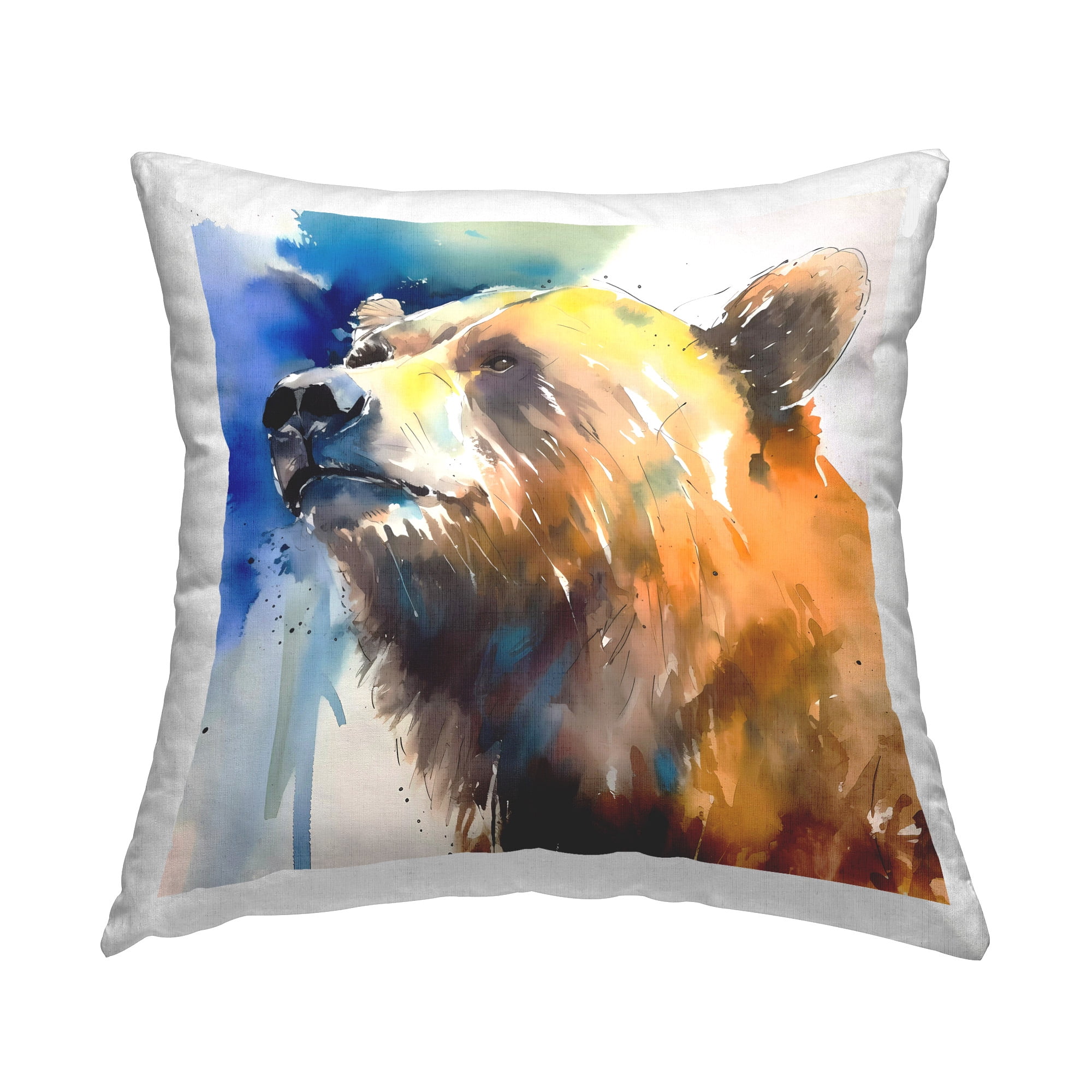 Stupell Industries Stoic Bear Portrait Decorative Printed Throw Pillow Design by Walker Noble