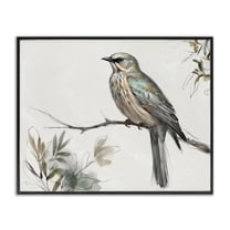 Stupell Industries Stoic Bird Wildlife Study Animals Painting Black Framed Art Print Wall Art, 14 x 11