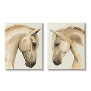 Stupell Industries Stoic Farm Horse Portrait Graphic Art Gallery Wrapped Canvas Print Wall Art, Set of 2, Design by Grace Popp