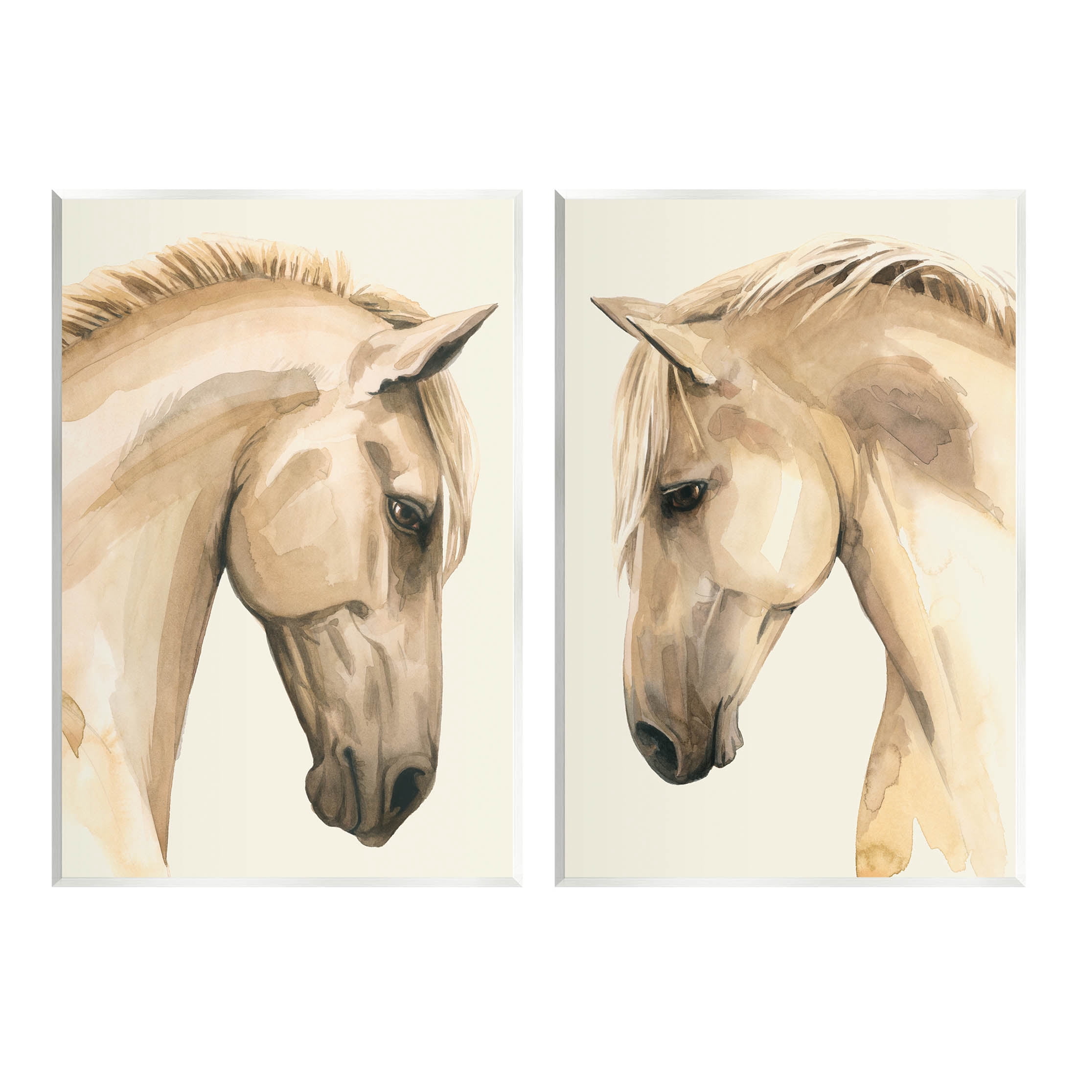 Stupell Industries Stoic Farm Horse Portrait Graphic Art Unframed Art Print Wall Art, Set of 2, Design by Grace Popp