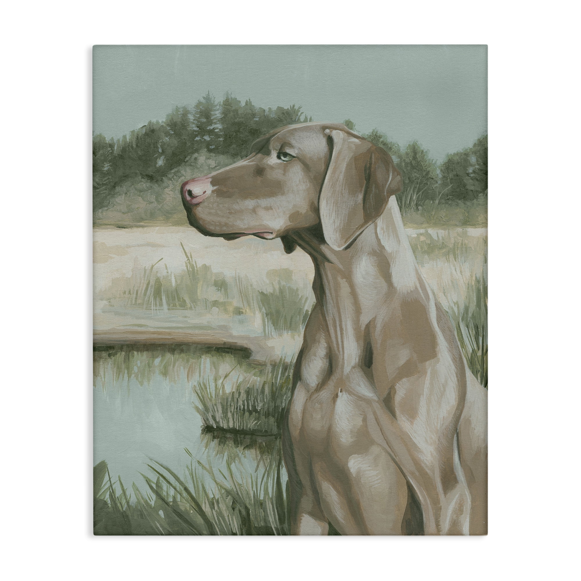Stupell Industries Stoic Labrador Landscape Animals & Insects Painting Gallery Wrapped Canvas Art Print Wall Art, 36 x 48