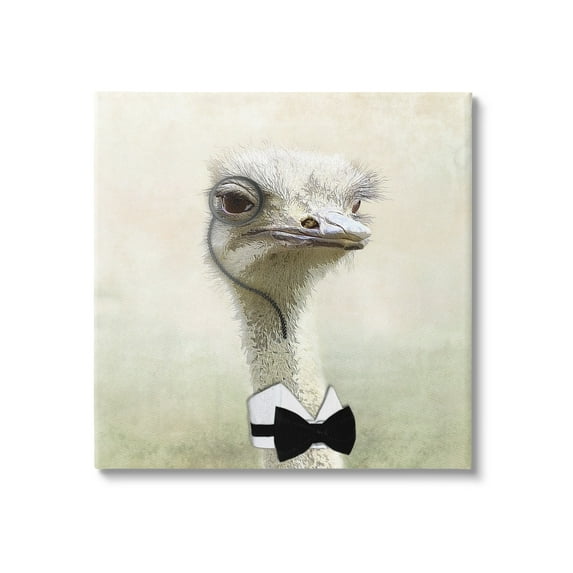 Stupell Industries Stoic Ostrich Bowtie & Monocle Animals & Insects Painting Gallery Wrapped Canvas Print Wall Art