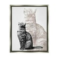 thumbnail image 1 of Stupell Industries Stoic Striped Cat Sitting Glam Sparkle Silhouette Graphic Art Luster Gray Floating Framed Canvas Print Wall Art, Design by Ziwei Li, 1 of 5
