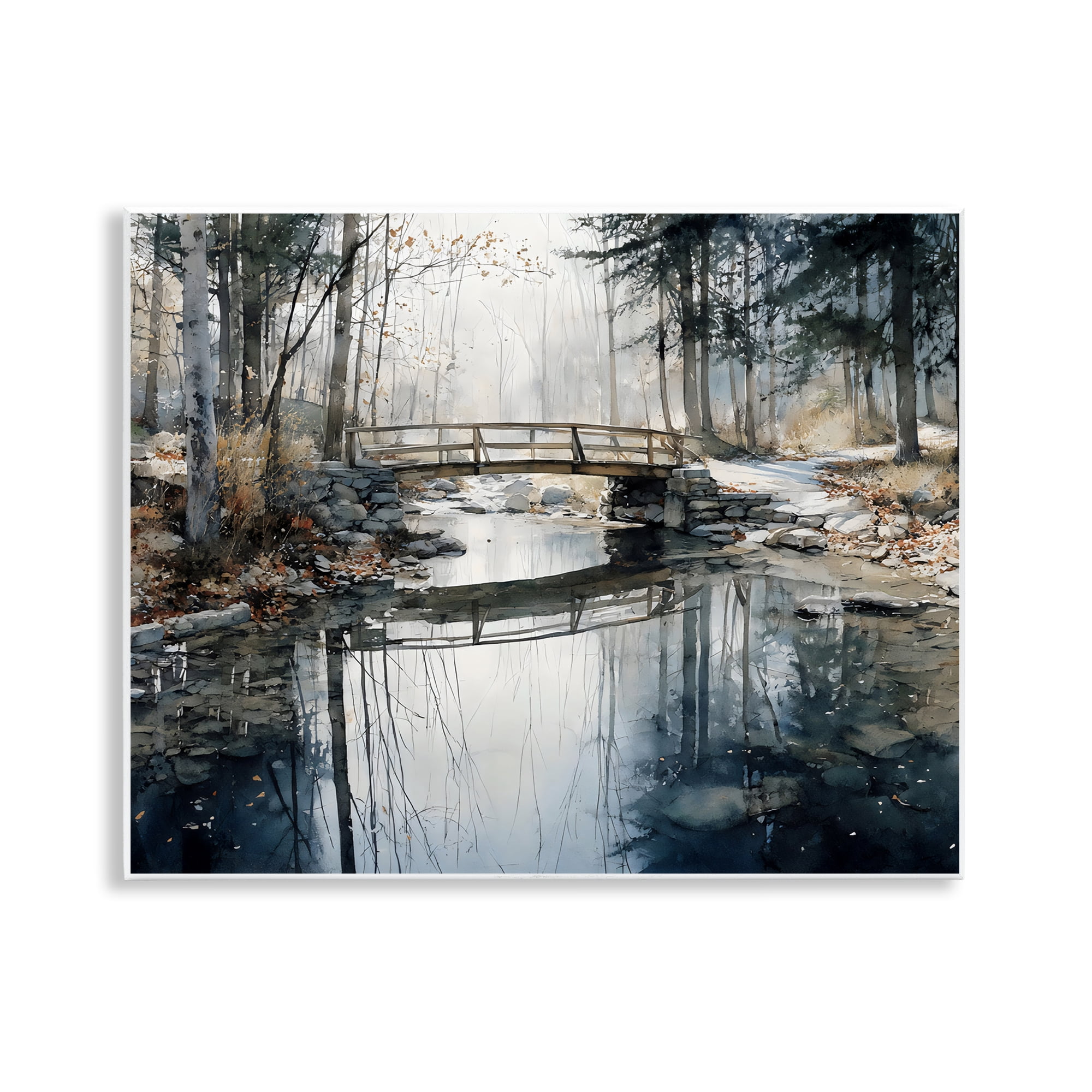 Stupell Industries Stone Bridge over Stream Wall Plaque Art, design by Franklyn Gregory