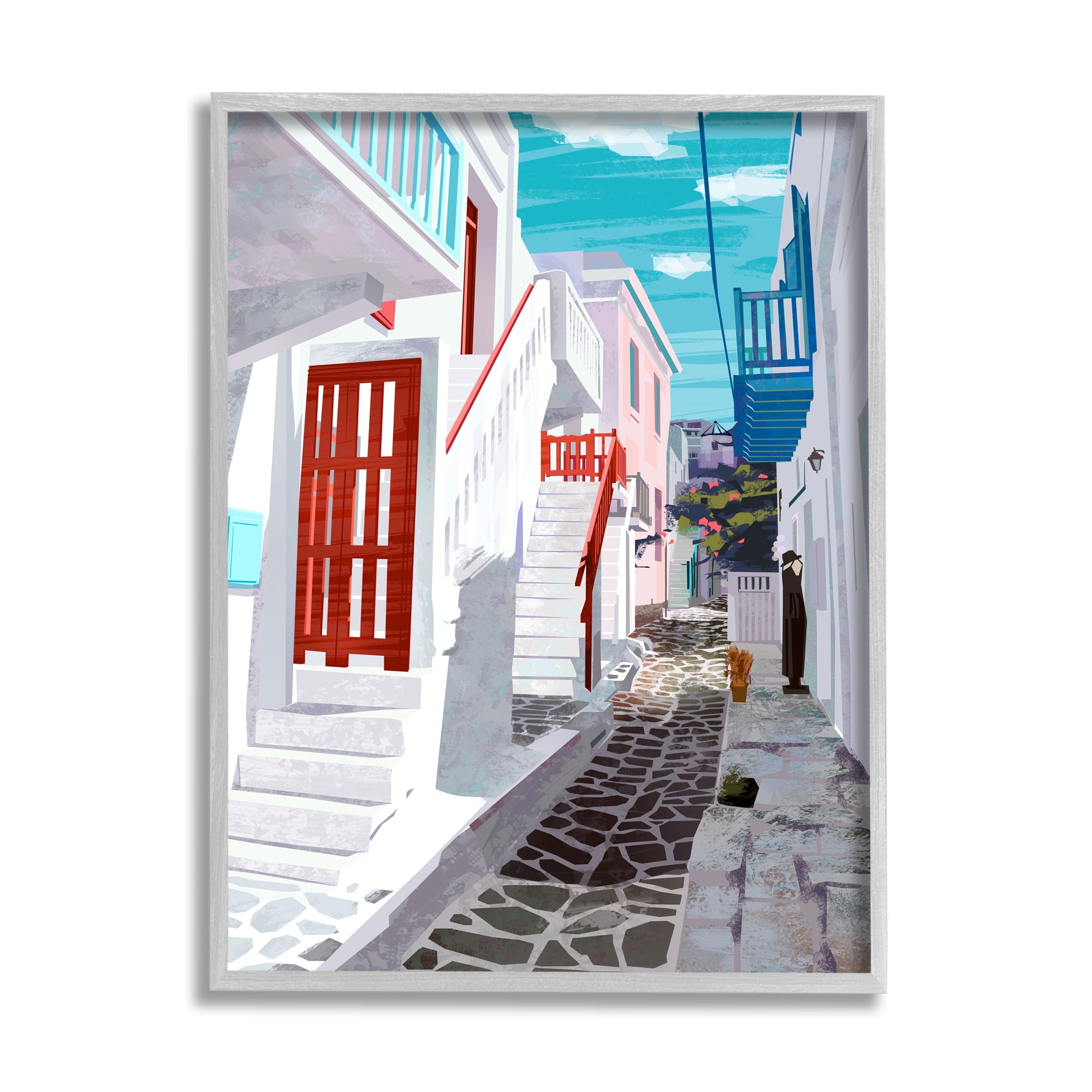 Stupell Industries Stone Path Alleyway Nautical City Architecture Quiet Street, 11 x 14, Designed by Ziwei Li