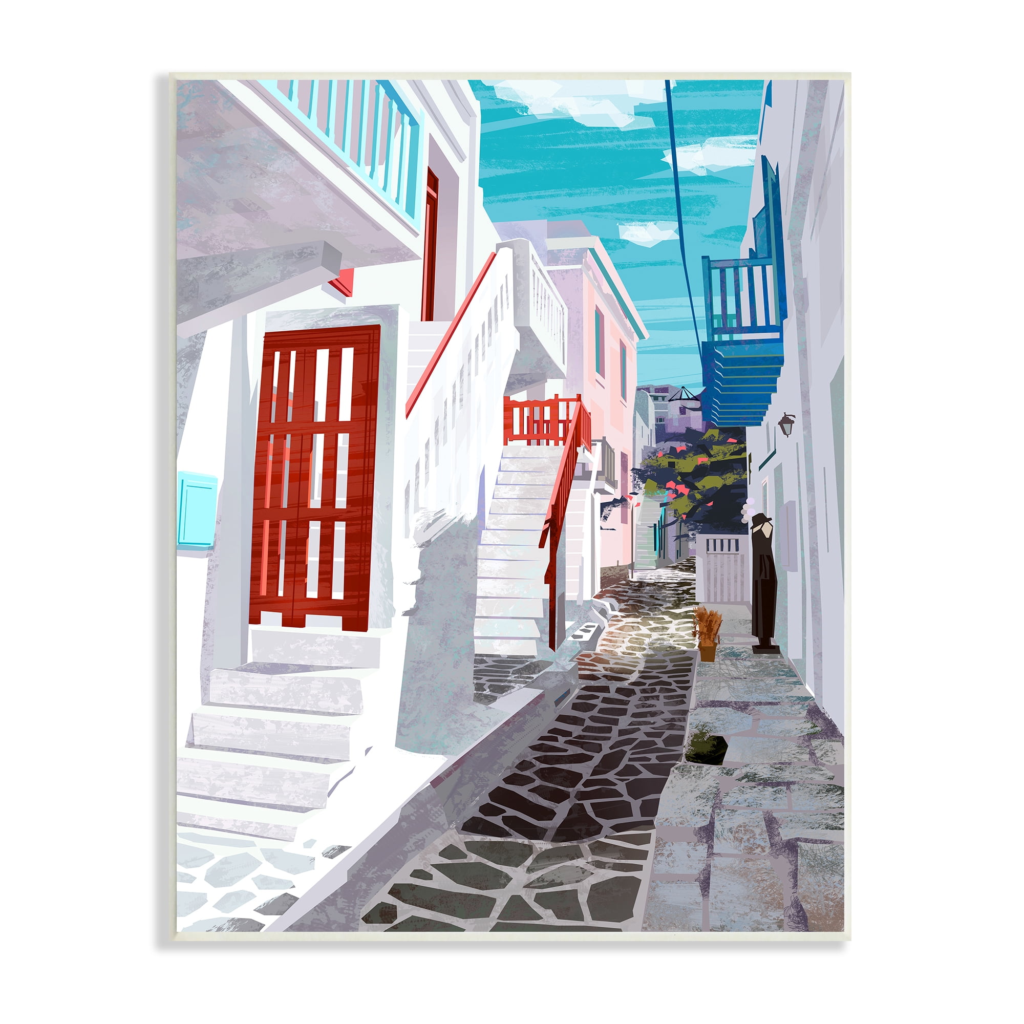 Stupell Industries Stone Path Alleyway Nautical City Architecture Quiet Street, 13 x 19, Designed by Ziwei Li