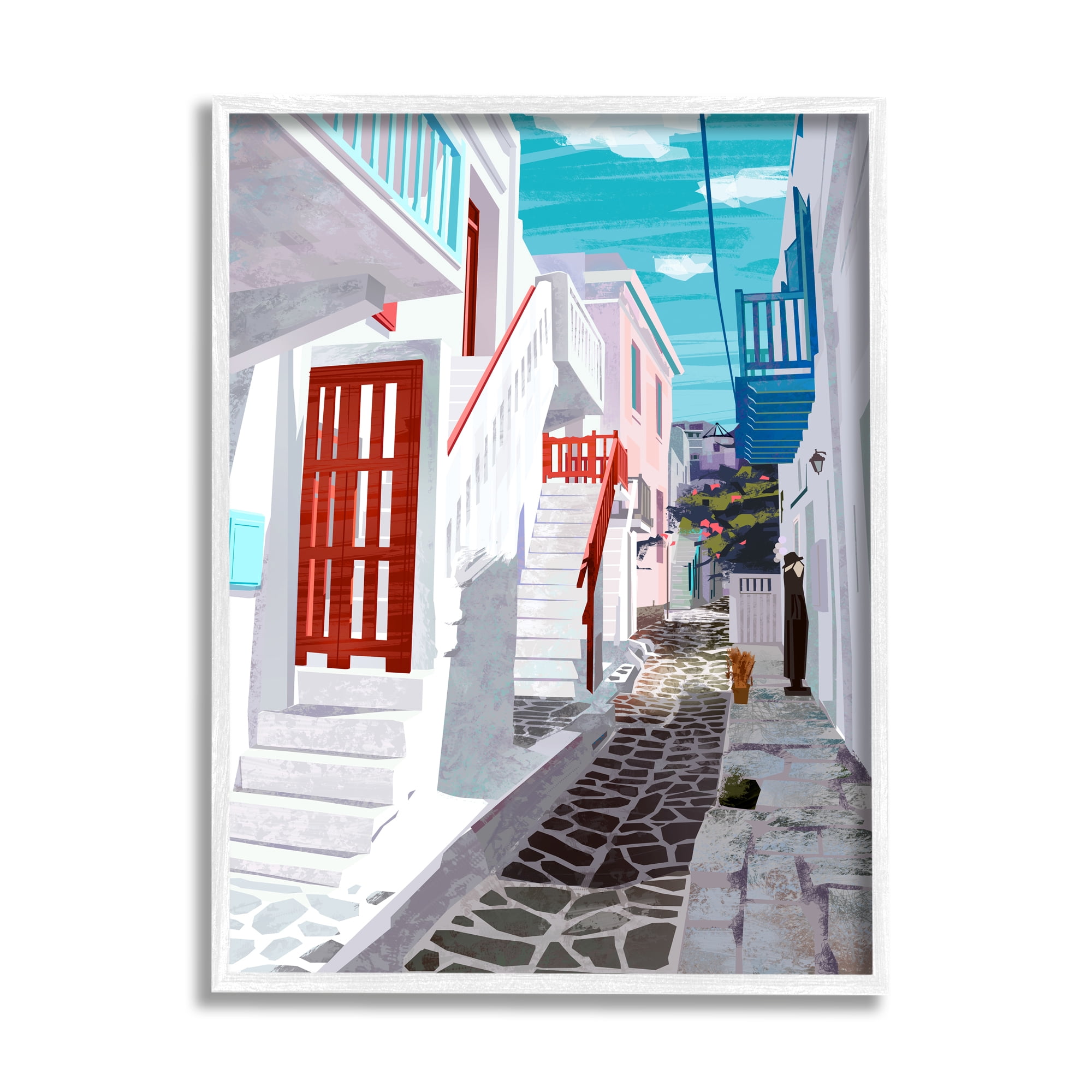 Stupell Industries Stone Path Alleyway Nautical City Architecture Quiet Street, 24 x 30, Designed by Ziwei Li
