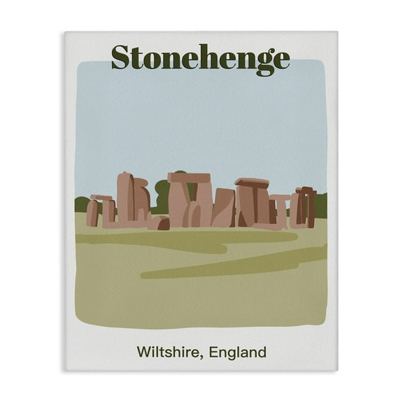Stupell Industries Stonehenge Landmark Architecture Town & City Painting Gallery Wrapped Canvas Art Print Wall Art, 16 x 20