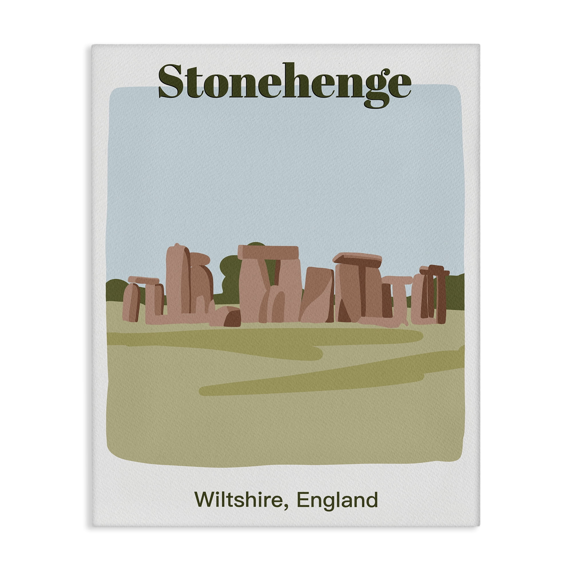 Stupell Industries Stonehenge Landmark Architecture Town & City Painting Gallery Wrapped Canvas Art Print Wall Art, 36 x 48